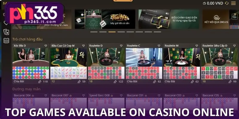 Top Games Available on the Best Online Casino in Philippines